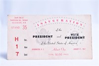 Presidential Inauguration Ticket January 21, 1957