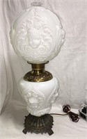 Glass And Brass Parlor Lamp
