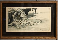 Signed Don Rodell Numbered Print, Siberian Tiger