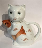 Hand Painted Chinese Figural Cat Creamer