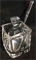 Crystal Mustard Jar With Silver Plate Spoon
