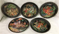 Set Of 5 Russian Scenic Collector Plates