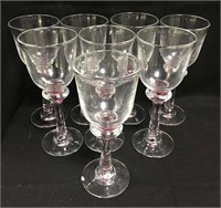 Set Of 8 Blown Glass Goblets