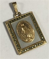 10k Gold Filled & Mother Of Pearl Pendant
