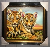 Signed Katon Numbered Print On Canvas, Tigers
