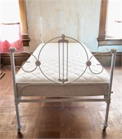 Antique Twin Iron Bed w/ Mattress
