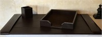Leather Desk Set - 3 Piece