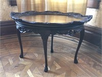 Antique Tea Table w/ Glass Tray Top