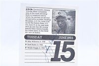 Johnny Vander Meer Signed Calendar Page