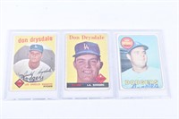 Don Drysdale LA Dodgers Baseball Cards Set of 3