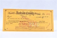 Jackson County Missouri 1934 Check