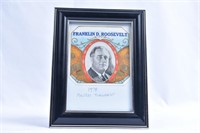 FDR Franklin D. Roosevelt Cigar Label in Frame