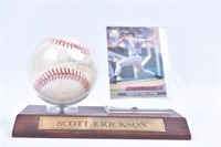 Scott Erickson Autographed Baseball with Card