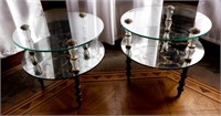 Vintage Goran Belgium Glass End Tables (2)