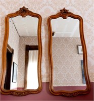 Vintage Oak Mirror, Pair (2)