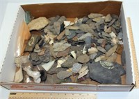 box of asstd Native American projectile points,