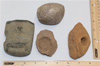 case with 4 Native American artifacts
