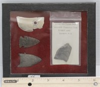 case with 4 New York Native American projectile