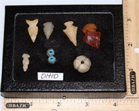 case with 7 Ohio Native American projectile