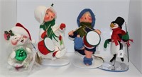 (4) Annalee figures: Cat with Xmas Ornament #7427,