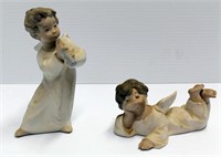 (2) LLadro Angel figurines, Matte finish, Angel