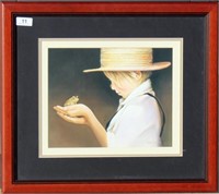 Nancy Noel, 2 Amish Boy framed prints,