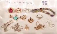 12 pcs. of Sterling Jewelry