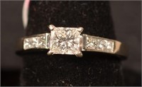 14k Princess Cut Diamond Ring 1/2 CT Center 4/5
