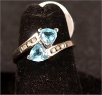 10k Blue Topaz & Diamond Ring