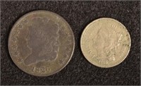 1826 1/2 Cent & 1866 3 Cent