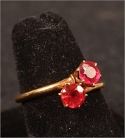 Victorian 10k Red Stone Ring