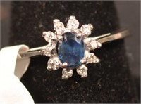 10k Sapphire & Diamond Ring