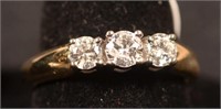 14k 3 Stone Diamond Ring Apx 3/4 CTW w/ Appraisal