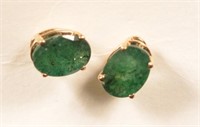 14k Emerald Earrings Lg. Size Stones