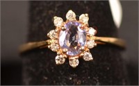 14k Tanzanite & Diamond Ring