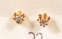 14k Diamond Stud Earrings 1/10 CTW
