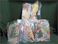 Large Tray Lot of 1900s Paper  Doll Cutouts