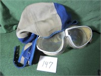 Vintage Aviator Hat Cap with Goggles