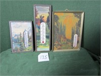 3 Vintage Advertising Thermometers