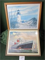Two Framed Sea Paintings