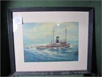 Edmond J Moran New York Boat Painting