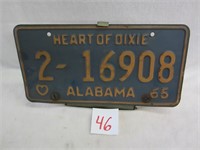 Vintage Alabama License Plate with Holder