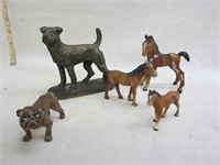 Metal Figurines - Horse & Dog