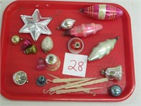Tray of Vintage Christmas Ornaments