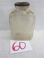 Vintage Glass Honeycomb Honey Jar