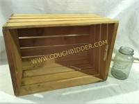 wooden slatted storage crate