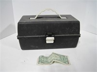 Fishing Tackle box with supplies and reel