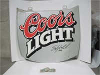 Coors Light Metal Sign Autographed