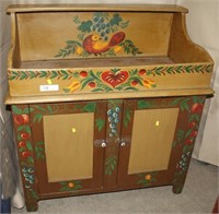 Early open top dry sink w/dovetailed box,