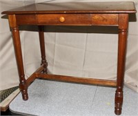 1 drawer turned leg table, stretcher base
